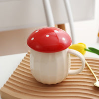 Whimsical Mushroom Mug with Lid